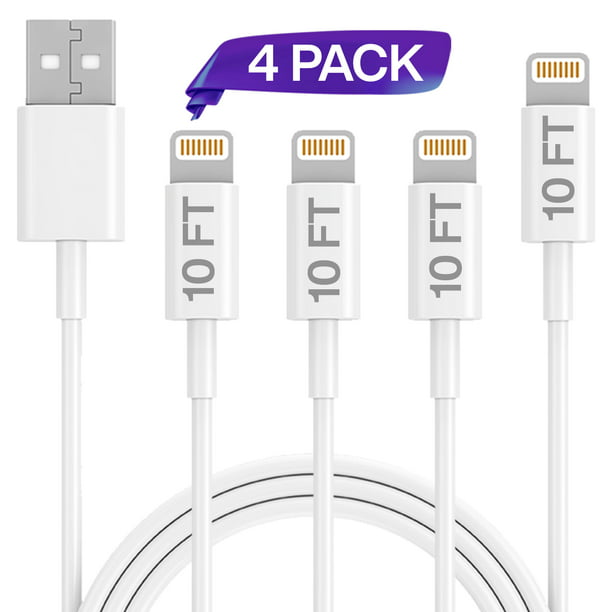 For Apple iPhone Xs/Xs Max/XR/X/8/8 Plus/7/7 Plus/6S/6S Plus/Air/Mini/iPod Touch/Case Certified Charging & Syncing Cord MFI Certified iPhone Lightning Cable Set Infinite Power 2 Pack 6FT USB Cable 